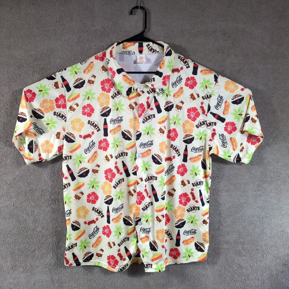 San Francisco‎ Giants Coca-Cola Hawaiian Shirt Mens XL Stadium Food AOP Tropical